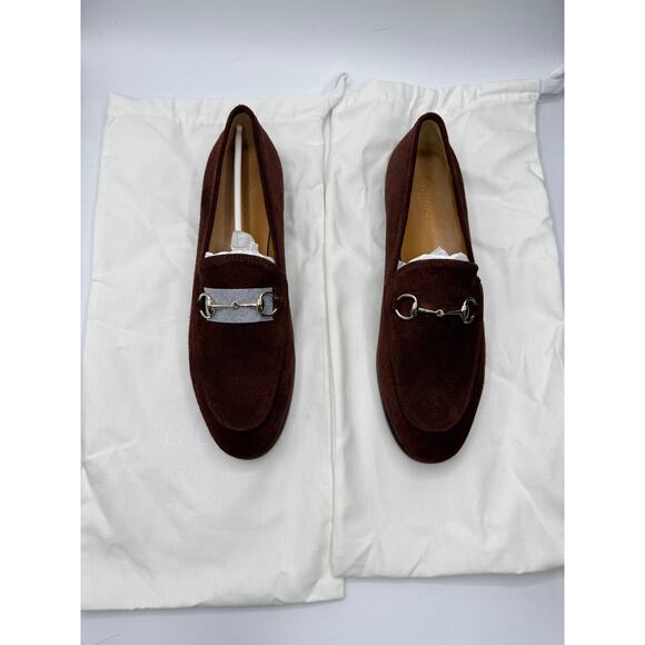Gucci Women's Jordaan Horsebit Suede Loafers Brown Size EU 39.5 US 9.5 - Picture 2 of 13